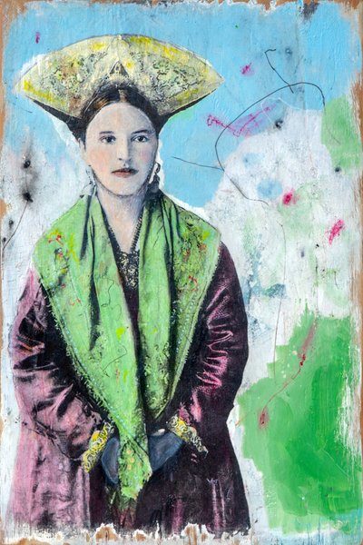 Damina Russa, 2024 (mieszane media na drewnie) autorstwa Olivia Gozzano