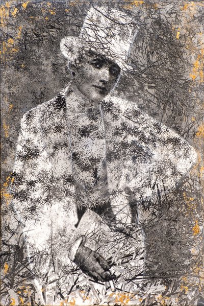 Złoto, 2022 (mieszane media na drewnie) autorstwa Olivia Gozzano