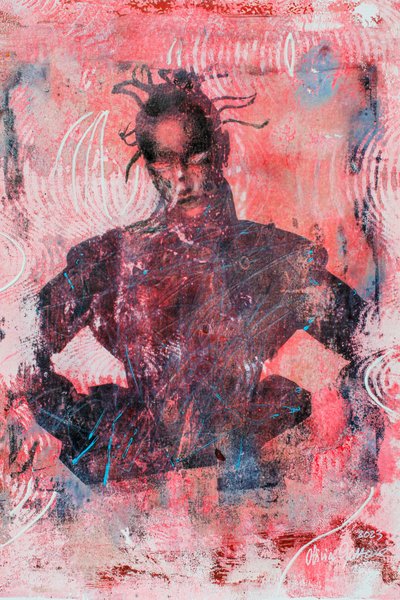 Replicante, 2023 (mieszane media na papierze) autorstwa Olivia Gozzano