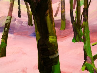 Las 29, detal, 2017 (akryl na płótnie) autorstwa Olivier Morel