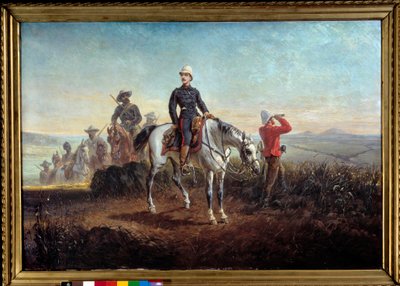 Kampania kolonialna w RPA: „” Cesarski książę Eugene Louis Napoleon Bonaparte (1856-1879) w Zoulouland”” Obraz Oliviera Pichata (1825-1912), 87 x 128 cm. 19 wiek. Compiegne musee du chateau - Kampania kolonialna w RPA: „”Książę I autorstwa Olivier Pichat