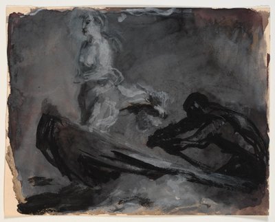 Łódź Charona. Psyche niesie się przez rzekę Styks autorstwa Oluf Hartmann