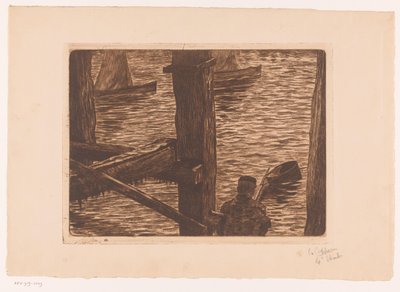 Rybak między słupami pracuje autorstwa Omer Coppens (signed by artist)
