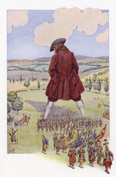 Ilustracja do podróży Guliwera autorstwa Onfray de Breville Job