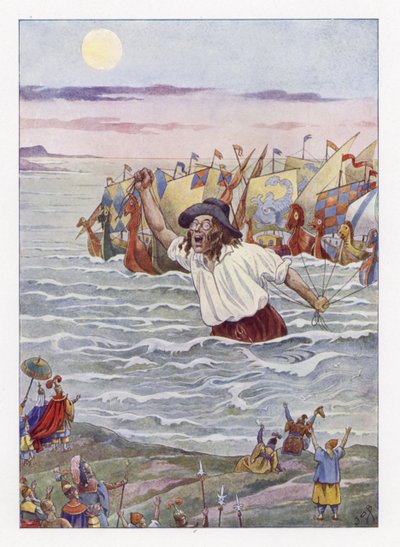 Ilustracja do podróży Guliwera autorstwa Onfray de Breville Job