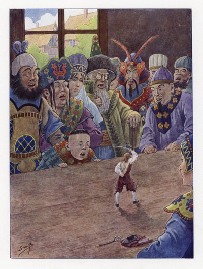Ilustracja do podróży Guliwera autorstwa Onfray de Breville Job