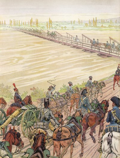 Napoleon przekracza Ren, 1 października 1805 autorstwa Onfray de Breville Job