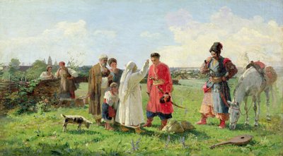 Wyjazd do Gospodarza Zaporoskiego, 1889 r. autorstwa Opanas Georgievich Slastion