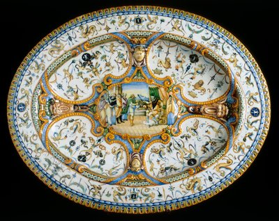 Taca z groteskami z pracowni Orazio Fontana przechowywana w Museo Nazionale del Bargello we Florencji autorstwa Orazio (workshop of) Fontana