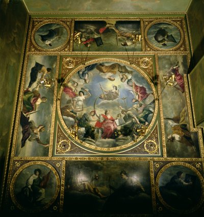 Arts and Sciences, 1636 (pierwotnie namalowany dla Domu Królowej w Greenwich, ale usunięty stamtąd przez księżną Marlborough za zgodą królowej Anny) autorstwa Orazio Gentileschi