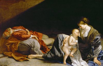 Odpoczynek w ucieczce do Egiptu - Odpoczynek w ucieczce do Egiptu - Orazio Gentileschi (1563-1638). Olej na płótnie, ok. 1625. Format: 138,5x216 cm. Muzeum Historii Sztuki, Wiedeń autorstwa Orazio Gentileschi
