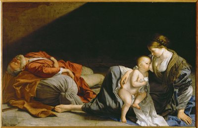 Odpoczynek podczas lotu do Egiptu (obraz na płótnie) autorstwa Orazio Gentileschi