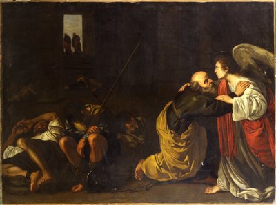 Wyzwolenie św. Piotra autorstwa Orazio Gentileschi