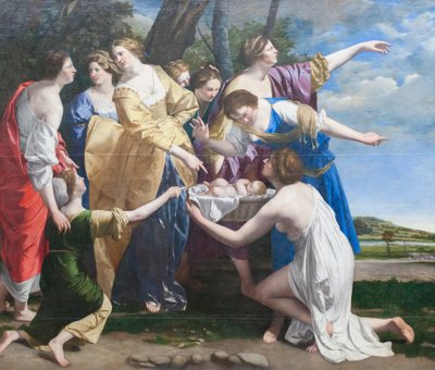 Odnalezienie Mojżesza, wczesne lata 30. XVII wieku (olej na płótnie) autorstwa Orazio Gentileschi