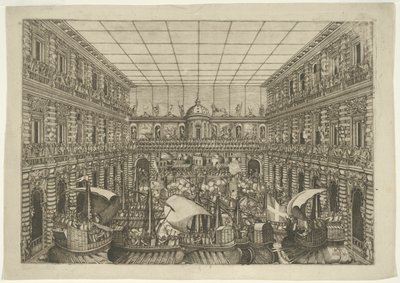 Naumachia na dziedzińcu Palazzo Pitti autorstwa Orazio Scarabelli