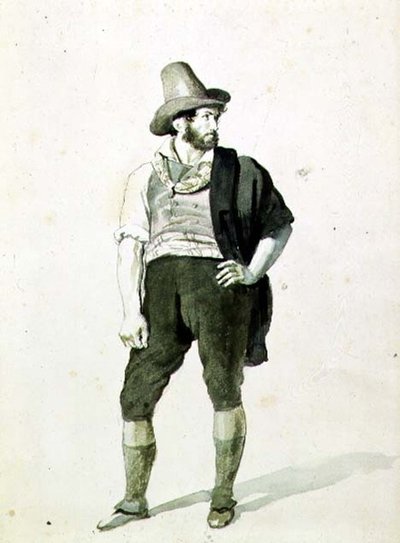 Młody Włoch, ok.1834 (akwarela) autorstwa Orest Adamovich Kiprensky