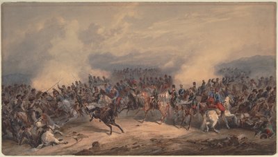 Hussars and Chasseurs w bitwie nad rzeką Czerną 16 sierpnia 1855 r. 1855 r autorstwa Orlando Norie
