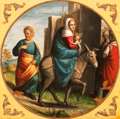 Powrót z lotu do Egiptu autorstwa Ortolano (c.1488 c.1525)