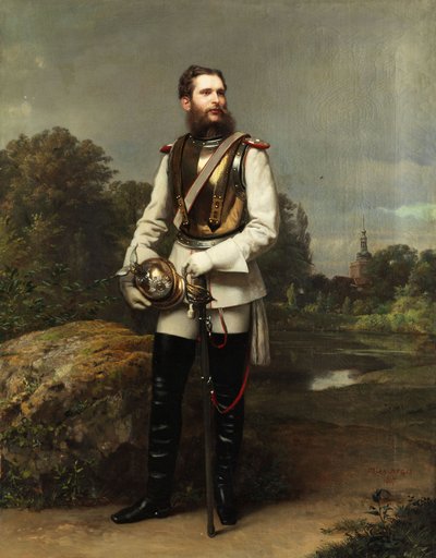 Książę koronny Fryderyk Wilhelm z Prus. Podpisany i datowany „OSCAR BEGAS 1867” w drodze na dole po prawej autorstwa Oscar Begas