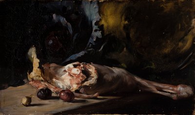 Martwa natura z nogą jagnięcą i kapustą autorstwa Oscar Gustaf Bjorck