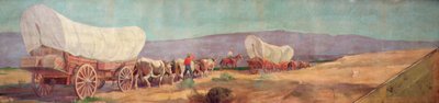 Anheuser-Busch Wagon Train (olej na płótnie) autorstwa Oscar Edward Berninghaus