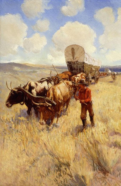 Pociag z wagonami autorstwa Oscar Edward Berninghaus
