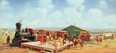 Dworzec Zachodni, Dni Pogranicza, ok. 1901 r. (olej na płótnie) autorstwa Oscar Edward Berninghaus