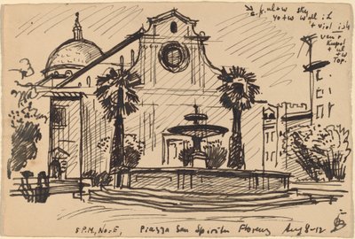 Piazza S. Spirito, Florencja autorstwa Oscar F. Bluemner
