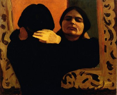 Isa w lustrze (Żona artysty) autorstwa Oscar Ghiglia