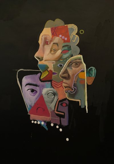 Castel of Colors (Thought Island), 2024-25 (olej i akryl na płótnie) autorstwa Oscar Nin