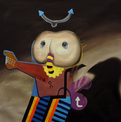 Egzotyczna biologia inna niż ludzka: Obcy okaz, 2024 (olej na płótnie) autorstwa Oscar Nin