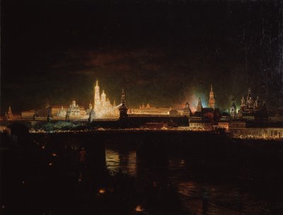 Iluminacja Kremla Moskiewskiego, 1883 autorstwa Oskar Adolfovich Hofman