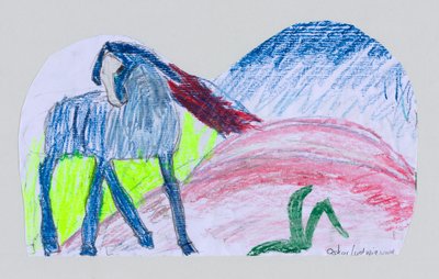 Niebieski koń po Franz Marc autorstwa Oskar Ludwig