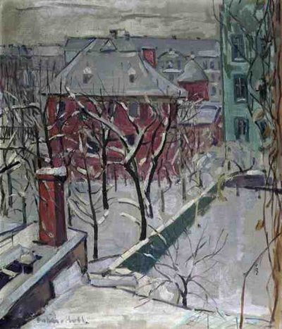 Pejzaż zimowy (olej na płótnie) autorstwa Oskar Moll