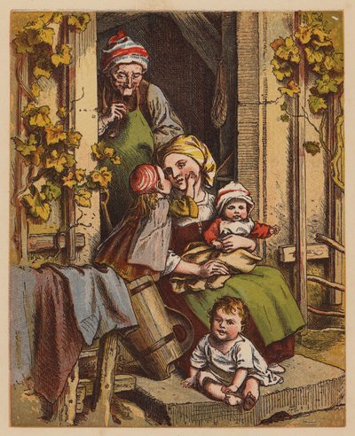 Szczęśliwy dom (kolorowa litografia) autorstwa Oskar Pletsch