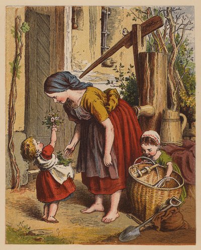 Letnie kwiaty (kolorowa litografia) autorstwa Oskar Pletsch