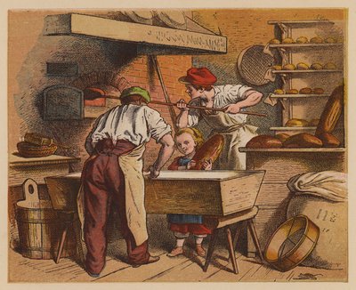 The Baker (kolorowa litografia) autorstwa Oskar Pletsch