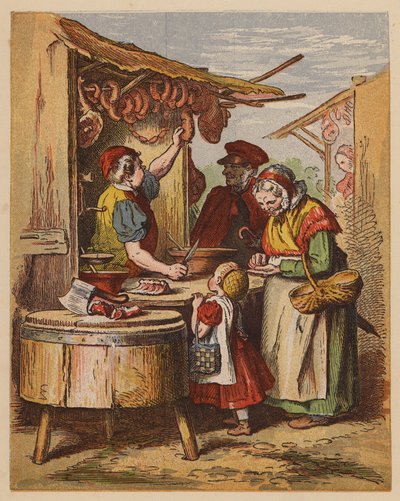 Rzeźnik (kolorowa litografia) autorstwa Oskar Pletsch