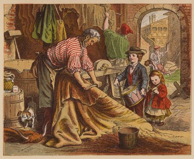 The Tanner (kolorowa litografia) autorstwa Oskar Pletsch