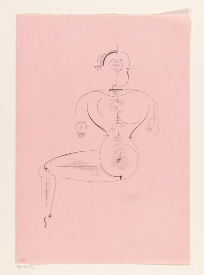 Siedząca postać autorstwa Oskar Schlemmer (signed by artist)