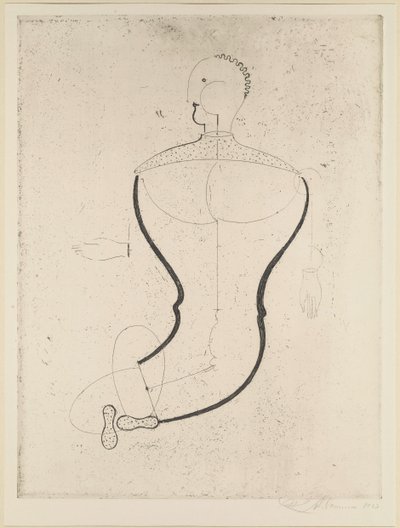 Abstrakcyjna postać po lewej, 1923. autorstwa Oskar Schlemmer