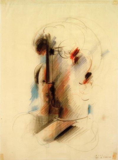 Duża głowa w lewo i mała głowa autorstwa Oskar Schlemmer
