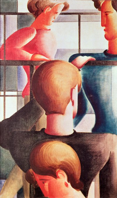 Grupuj przy balustradzie autorstwa Oskar Schlemmer