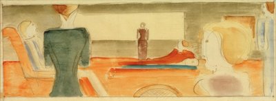 Wnętrze z sześcioma cyframi I. autorstwa Oskar Schlemmer