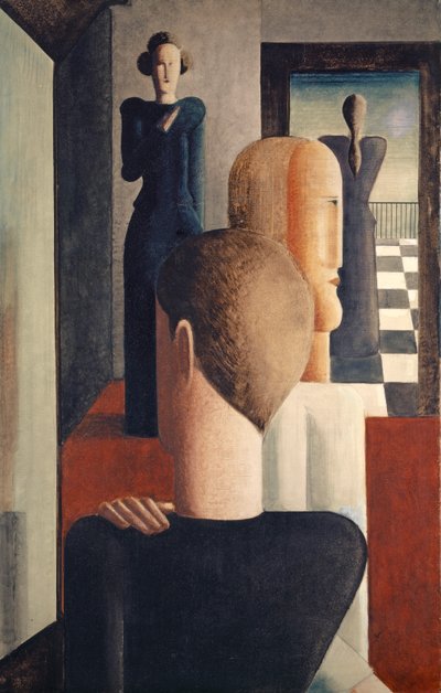 Wnętrze z pięcioma postaciami, Roman autorstwa Oskar Schlemmer