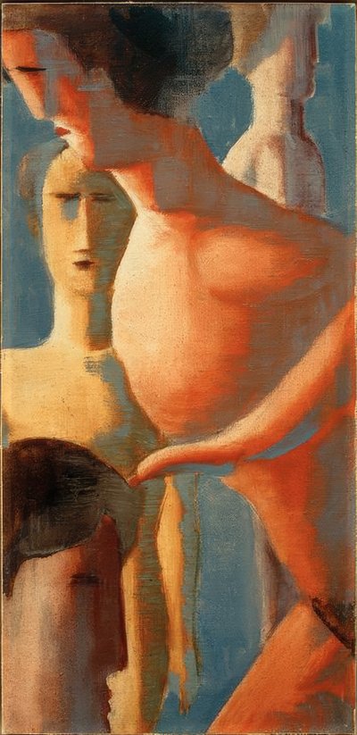 Kompozycja mała II, grupa żółto-czerwona autorstwa Oskar Schlemmer