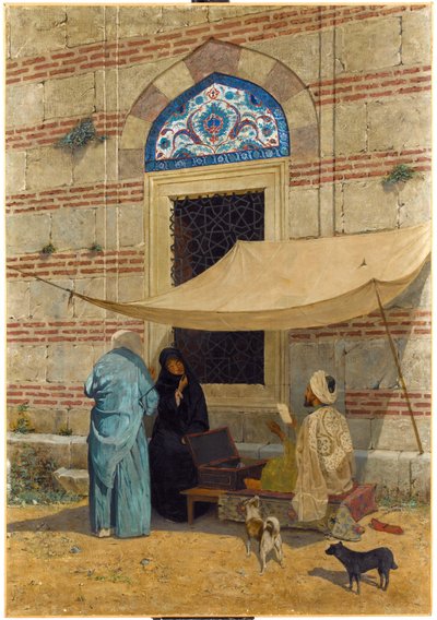 Public Scribe - Obraz Osmana Hamdi Beya (1842-1910) - 1910 - Olej na płótnie - 110x77 - Muzeum Sakip Sabanci, Stambuł autorstwa Osman Hamdi Bey
