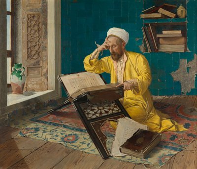 Medytowanie nad Koranem autorstwa Osman Hamdi Bey