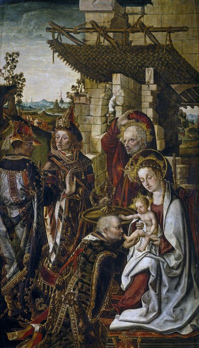 Adoracja Trzech Króli, c. 1490-1499 autorstwa Osona