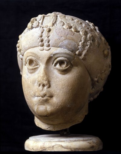 Marmurowa głowa Amalasonte (Amalasunta) królowej Ostrogotów (zm. 535), córki Teodoryka Wielkiego, króla Ostrogotów. autorstwa Ostrogothic Ostrogothic